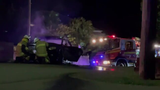 Car fire in Townsville's North Ward