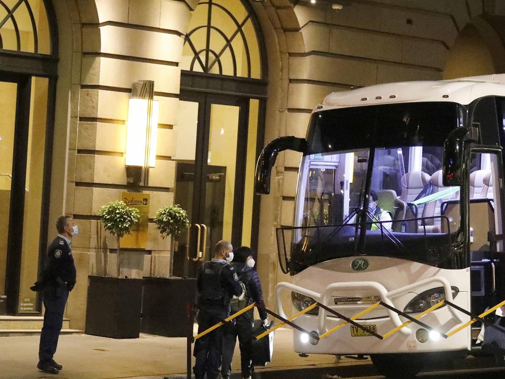 The Radisson Blue quarantine hotel in the Sydney’s CBD. Picture: Damian Shaw