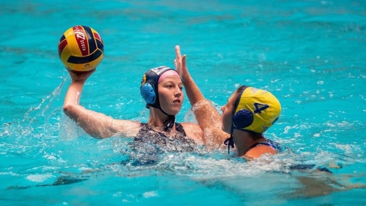 Hannah Nicolas playing water polo in the Queensland Country Championships. Picture: Contributed