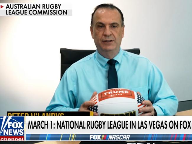 ARL Commission chairman Peter V'landys inviting US President Donald Trump to the NRL's Las Vegas season opener on Fox and Friends.