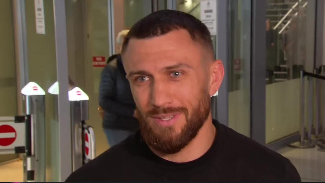 Vasiliy Lomachenko has arrived in Perth ahead of his world title showdown against George Kambosos. Picture: Supplied