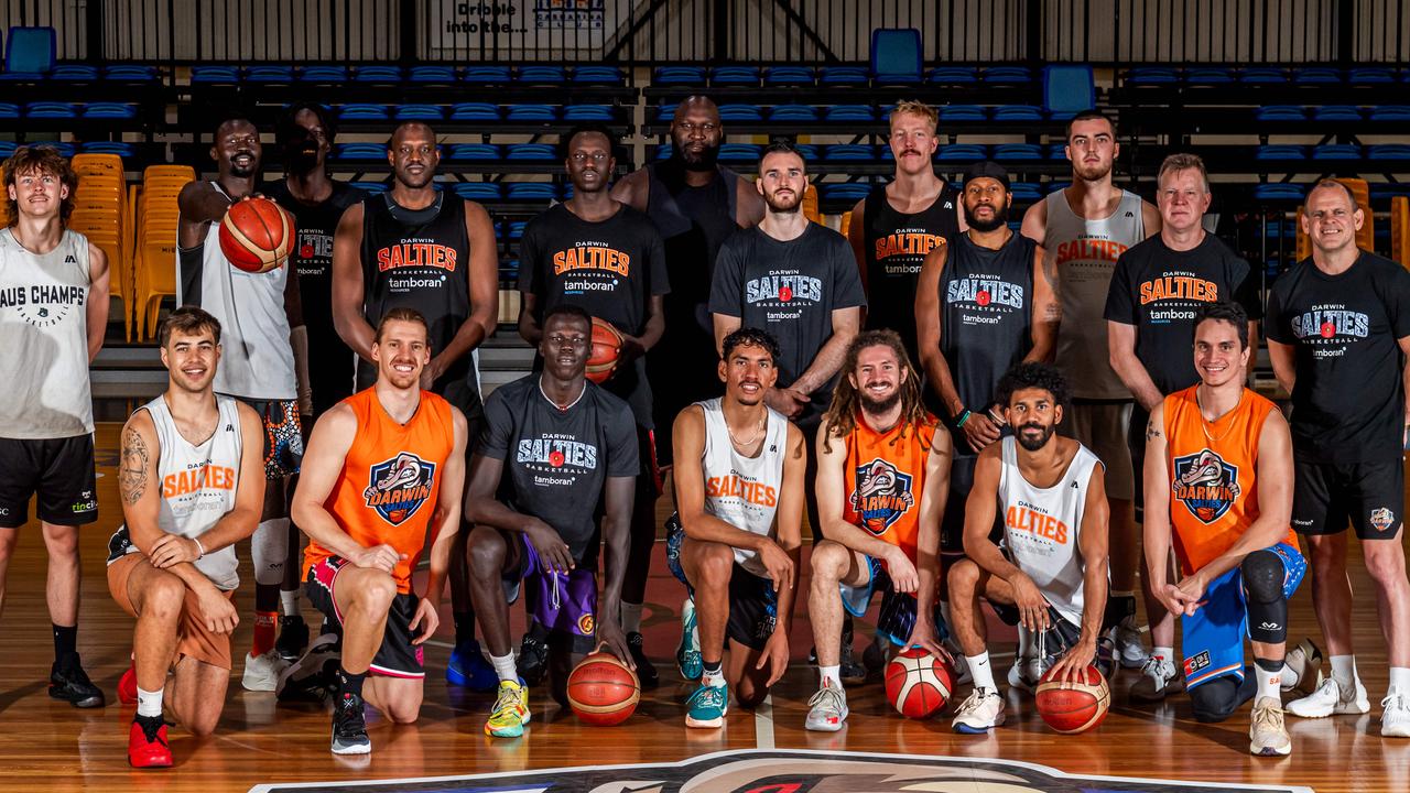 The Darwin Salties ahead of their first ever NBL1 North home semi-final. Picture: Pema Tamang Pakhrin