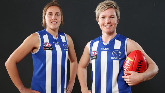 AFLW recruits Jasmine Garner and Jess Duffin. Picture: Michael Klein