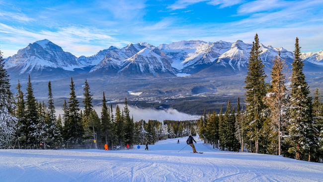 The groomed slopes of Lake Louise aren’t far away.