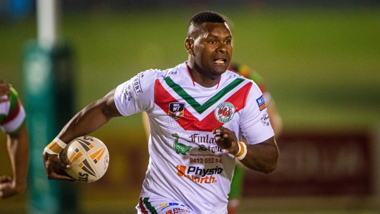 David Tabuai scored twice for the Nightcliff Dragons. Picture: Che Chorley