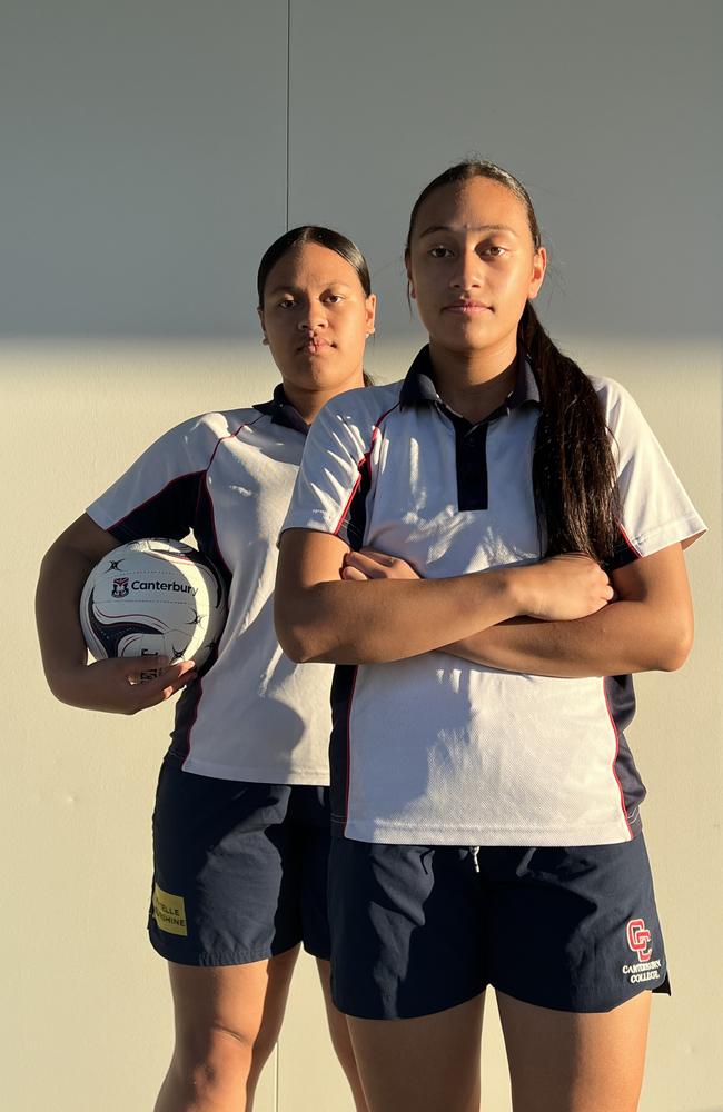 Joanna Penitani (L) and Jayda Penitani (R) of Canterbury College