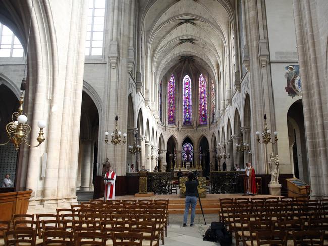 Notre-Dame de Paris cathedral's celebration of the Way of the Cross ceremony. Picture: AP