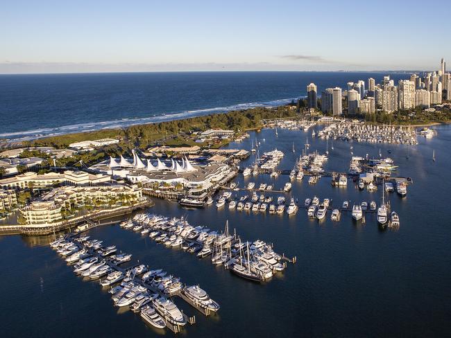 Aerial photos of Mariner's Cove on The Spit at the Gold Coast. Picture: Sunland Group