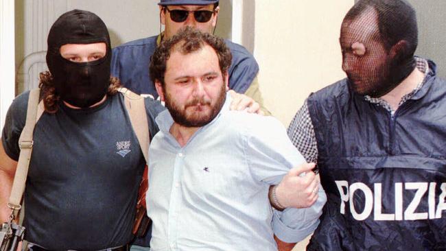 Giovanni Brusca following his arrest in Sicily in 1996.