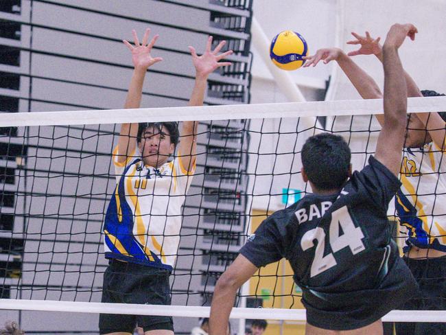 Reynella V Carrum Downs in the Australian Volleyball Schools Cup is being played at the Gold Coast Sports and Leisure Centre in Carrara. Picture: Glenn Campbell