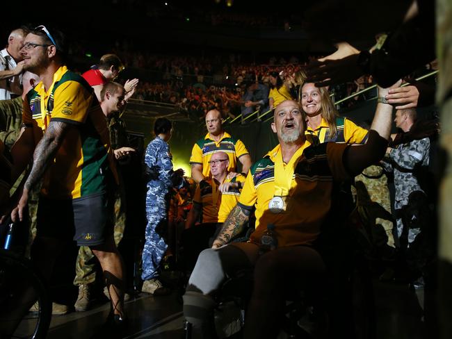 The Aussies at the closing ceremony of the 2018 Invictus Games in Homebush, Sydney. Picture: Sam Ruttyn