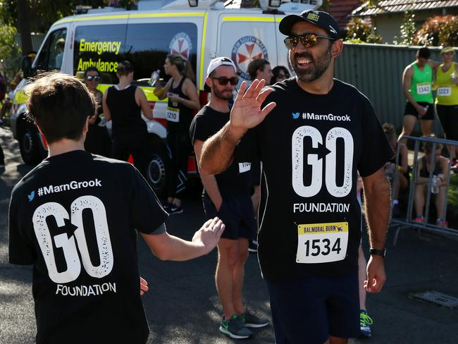 Adam Goodes after the Balmoral Burn race last year.