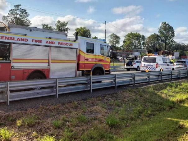 Chevallum crash: Bruce Hwy closed, person critical. Picture - contributed.