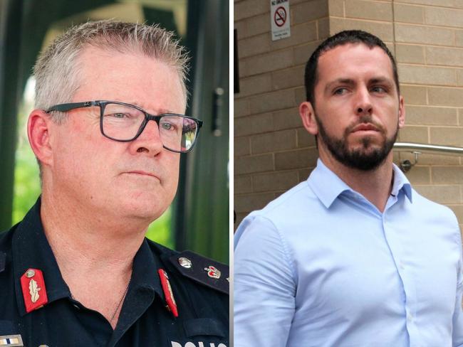 Police Commissioner Jamie Chalker and Zach Rolfe.