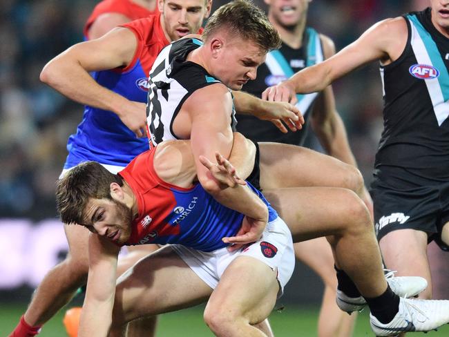 Both Jack Viney and Ollie Wines have lost their place as skippers. Picture: AAP Images