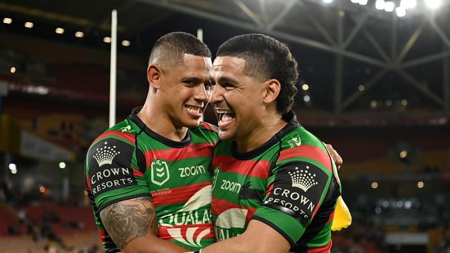 Dane Gagai and Cody Walker after the NRL Preliminary Final. Pic: NRL Photos.