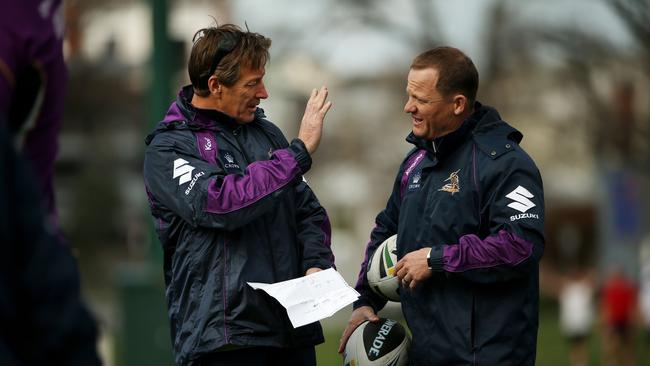 Kevin Walters (right) spent three seasons at Melbourne under Craig Bellamy (left).