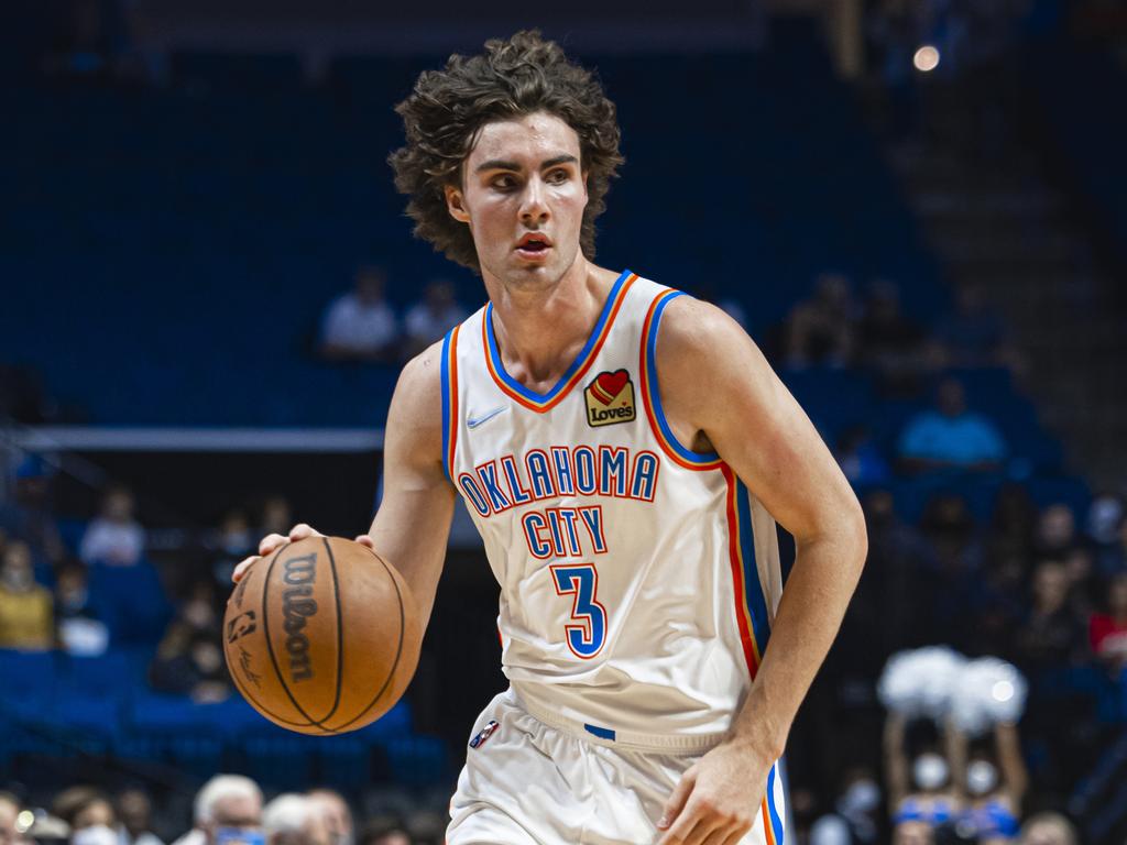 The Thunder selected Giddey with pick six of the 2021 NBA draft. Picture: Zach Beeker / NBAE via Getty Images