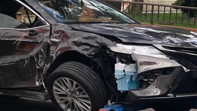 Anthony Albanese’s car was destroyed in the frightening crash in Marrickville last year.