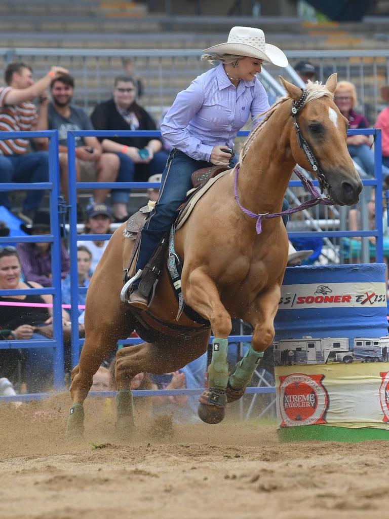 Gympie Bull n Bronc - Open Barrel Race, Eliza Johnstone. Picture: Shane Zahner