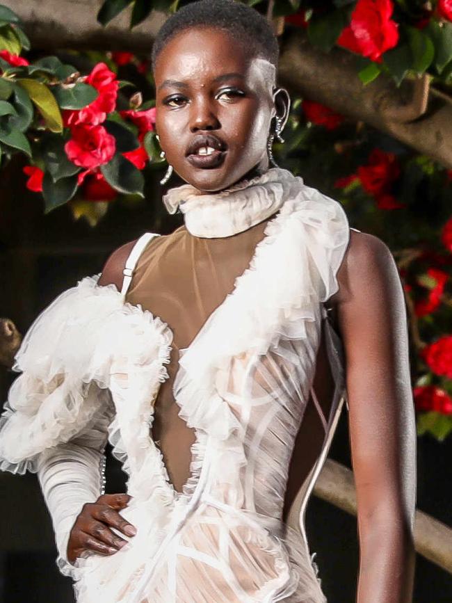 Adut Akech in a photoshoot for Melbourne Fashion Week. Picture: Tim Carrafa