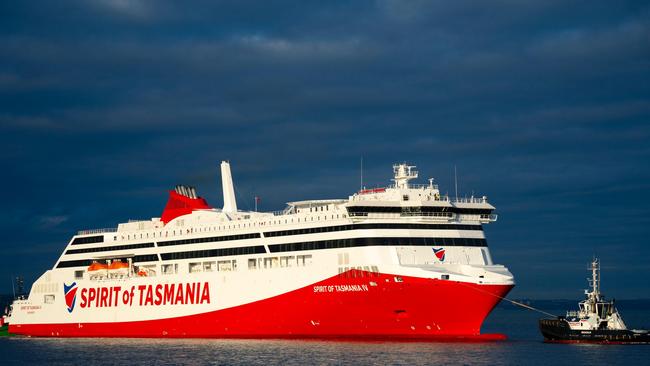 The newly built Spirit of Tasmania IV passenger ferry arrives at Port of Leith. Picture: Iain Masterton/Alamy Live News