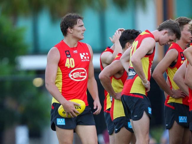 Gold Coast Suns academy player Will Bella (left). Picture credit: Jessy Hart.