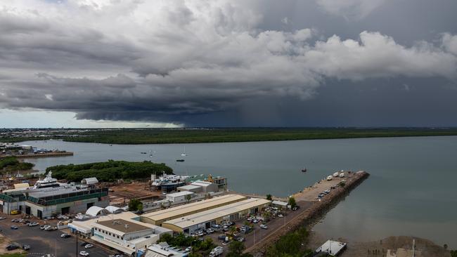 Top End afternoon storm system rolls into Darwin on Thursday afternoon. Picture: Pema Tamang Pakhrin