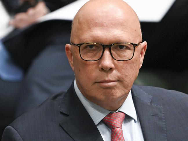 CANBERRA, AUSTRALIA, NewsWire Photos. FEBRUARY 28, 2024: Leader of the Opposition Peter Dutton during Question Time at Parliament House in Canberra. Picture: NCA NewsWire / Martin Ollman