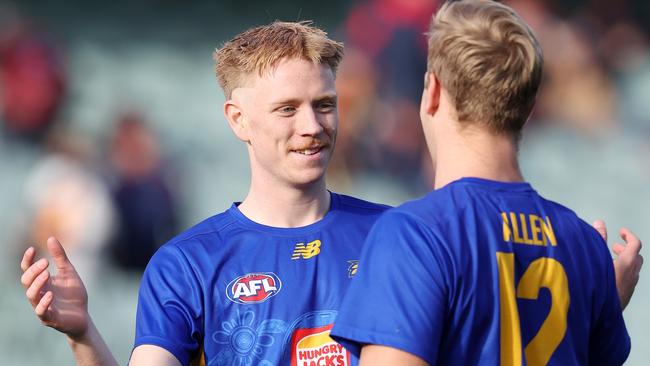 West Coast’s mid-season recruit Ryan Maric (left) will be hot property this week in KFC SuperCoach. Picture: Sarah Reed/AFL Photos via Getty Images