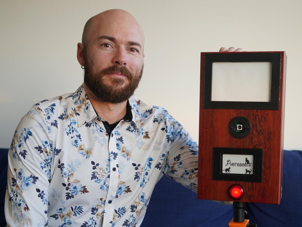 AI enthusiast Ian Dudley with his portable photo booth. Picture: Supplied