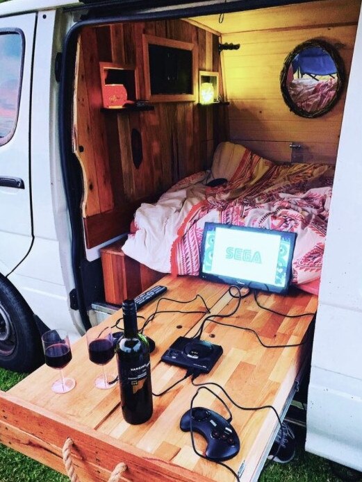 Jamie Lawson and Andrew Garnett, of Blackbird Camper Co. transform ordinary campervans into glampervans. Picture: Contributed