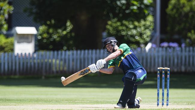 Lucis Yole bats for St Kevin’s College against St Peter’s College.