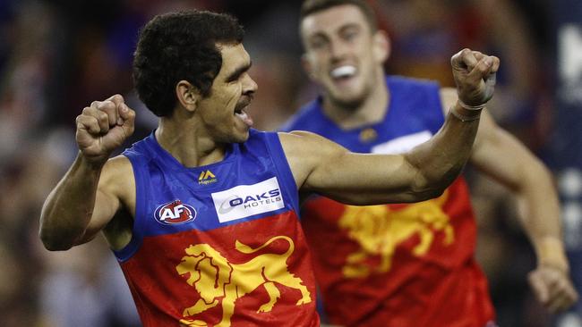 Charlie Cameron ignited Brisbane Lions with three first-quarter goals. Picture: AAP Image/Daniel Pockett.