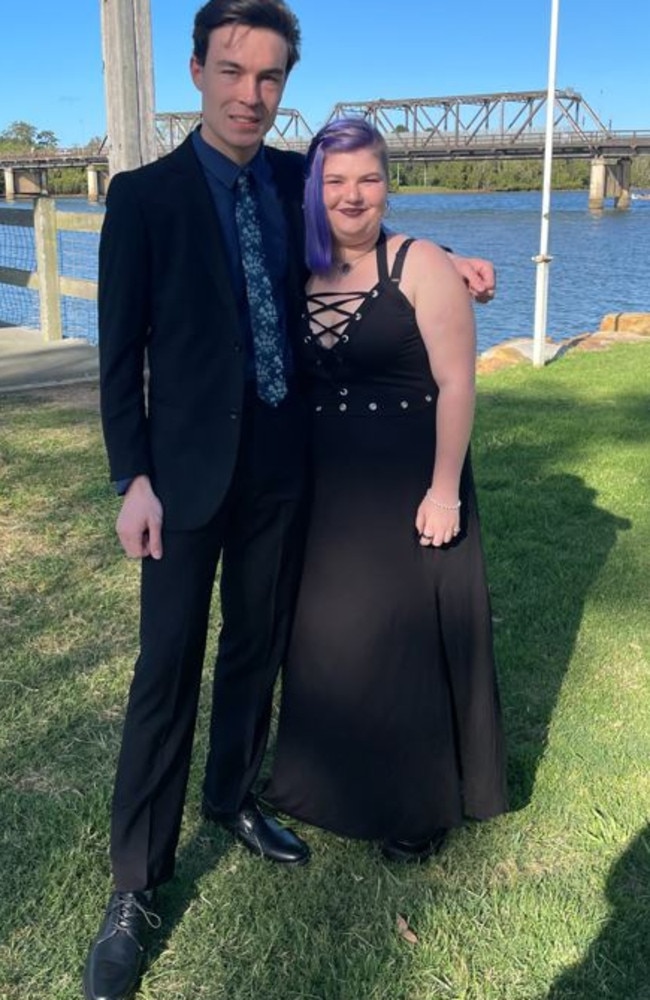 Martyn Taitumu and Tazmyn Punton. Year 12 Macksville High School formal on the banks of the Nambucca River, November 10, 2022. Picture: Chris Knight