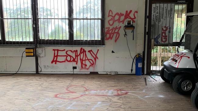 The Morwell Golf Club’s cart hire shed was also graffitied. Picture: Facebook