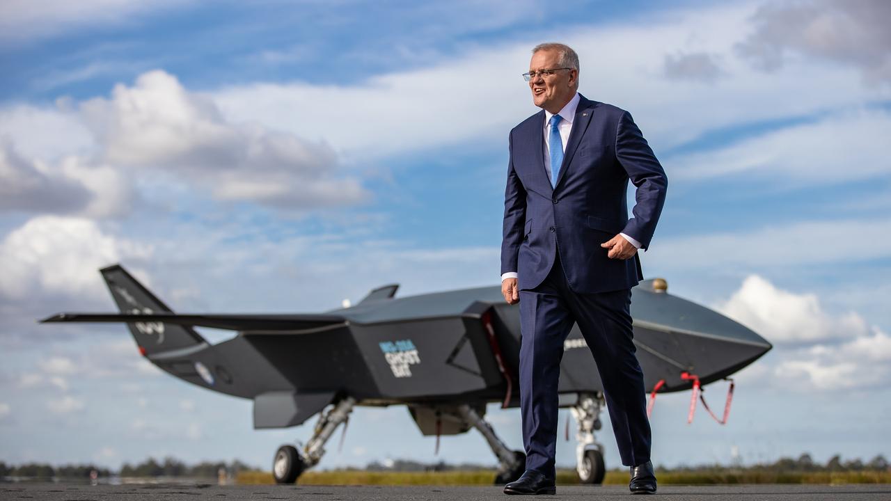 Scott Morrison with a Ghost Bat drone.