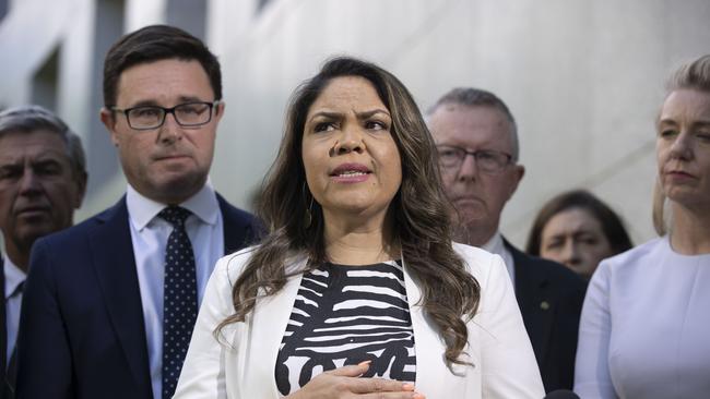 Leader of the Nationals David Littleproud with Senator Jacinta Nampijinpa Price. Picture: NCA NewsWire / Gary Ramage