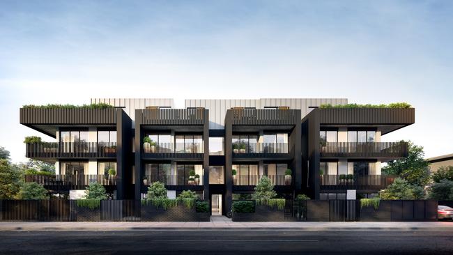 An artist’s impression of a Steller apartment complex in Maude St, Cheltenham.