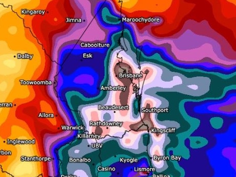 Rainfall totals up to a metre are forecast for South East Queensland and northeast New South Wales. Picture: Supplied