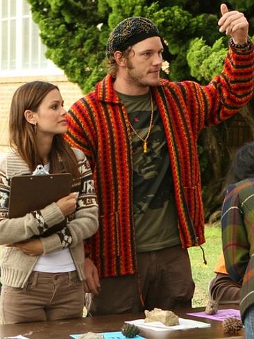 2006-2007 - Chris Pratt with Rachel Bilson in The OC. Picture: Supplied