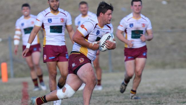 Levi Bromfield for Thirlmere Roosters against Campbelltown City at Fullwood Reserve, Macarthur Rugby League, Round 15, 2023. Picture: Steve Montgomery