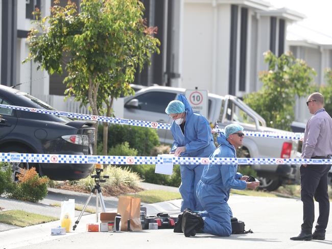 Police have established a crime scene at Pimpama, where former bikie Shane Bowden was found dead. Picture: Annette Dew