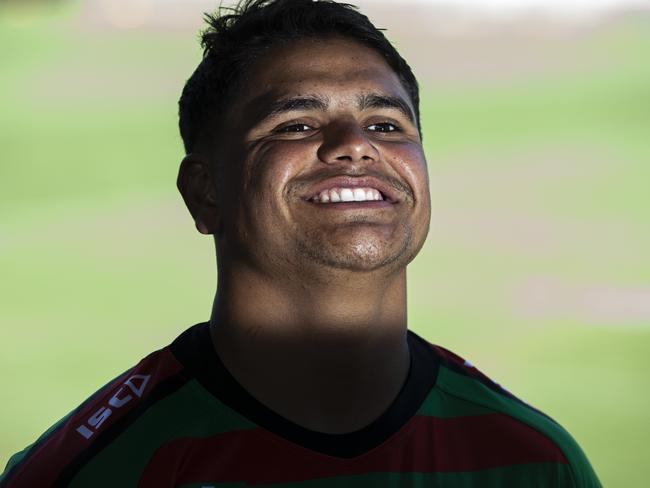 Latrell Mitchell has pushed for cultural change after he received online abuse from two men, who have since been arrested. Picture: Mark Evans/Getty Images