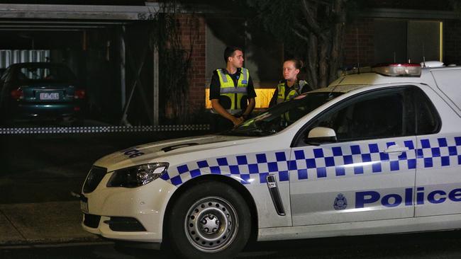 Police investigate the circumstances around a shooting in Glenroy. Picture: Hamish Blair
