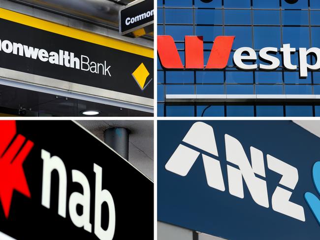 COMPOSITE 16:9 - Australia's four big banks Commonwealth, Westpac, NAB, ANZ. Picture: NCA Newswire