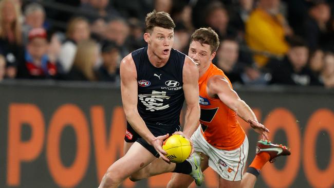 Sam Walsh is near certain to return from a back injury next Thursday night. Picture: Michael Willson