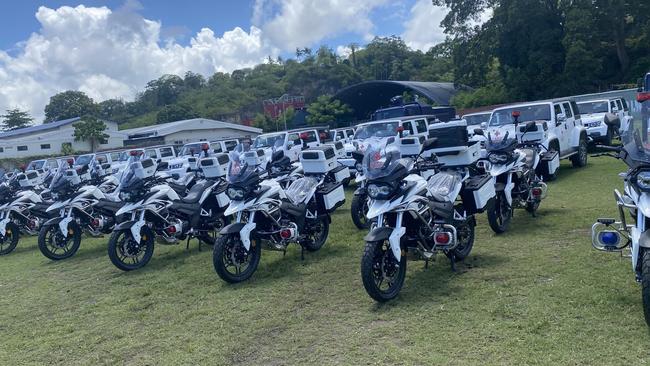 Chinese motorcycles and water cannon were given to Solomons police in 2022.