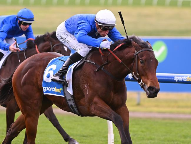 MELBOURNE, AUSTRALIA - JULY 24: Blake Shinn riding Photograph winning race 1, the Sportsbet Fast Form Handicap - Betting Odds during Melbourne Racing at Sandown Hillside Racecourse on July 24, 2024 in Melbourne, Australia. (Photo by Vince Caligiuri/Getty Images)