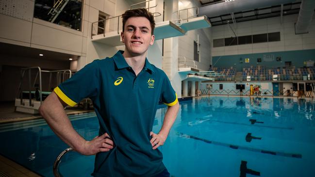 Diver Jaxon Bowshire has just been selected for the Olympics, pictured on June 20th, 2024, at the SA Aquatic Centre in Oaklands Park.Picture: Tom Huntley